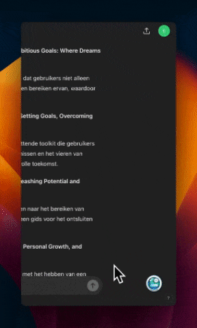 chatgpt organize menu