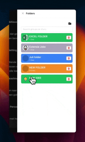 organize chat gpt menu